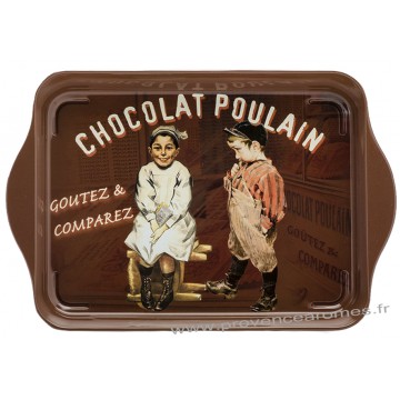 Petit plateau en métal CHOCOLAT POULAIN déco publicité rétro vintage