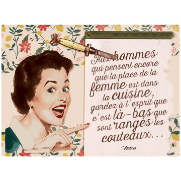 Plaque métal LA PLACE DE LA FEMME Natives déco rétro vintage - Provence  Arômes Tendance sud