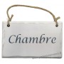 Plaque en bois " Chambre " fond blanc