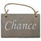 Plaque en bois " Chance " fond Taupe