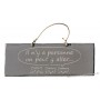 Plaque en bois "Il n'y a personne on peut y aller" déco Chat sur fond gris clair