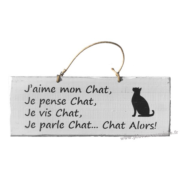 Plaque En Bois Je Parle Chat Chat Alors Deco Chat Sur Fond Blanc Provence Aromes Tendance Sud