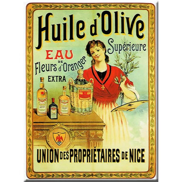 Plaque Métal Huile Dolive SupÉrieur 40 X 30 Cm Déco Rétro Vintage Provence Arômes Tendance Sud 