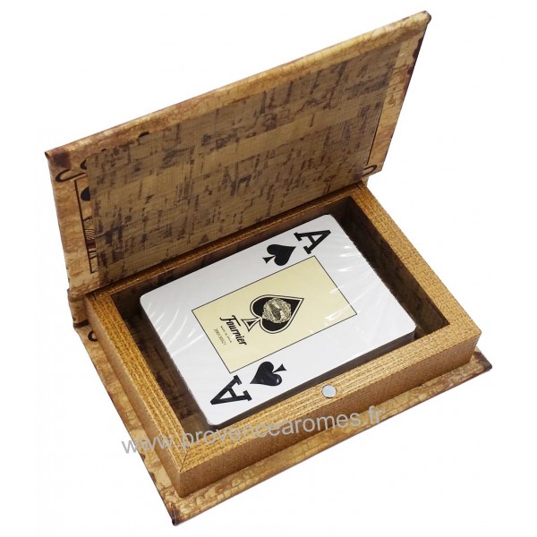 Livre boîte en bois jeu de cartes déco Roi de Pique rétro vintage -  Provence Arômes Tendance sud