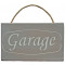 Plaque en bois " GARAGE " fond gris clair