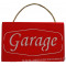 Plaque en bois " GARAGE " fond rouge