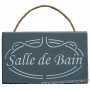 Plaque en bois " SALLE DE BAIN " fond anthracite