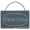 Plaque en bois " BIENVENUE " fond anthracite