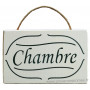 Plaque en bois " CHAMBRE " fond blanc