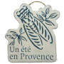 Plaque en bois forme Cigale " UN ÉTÉ EN PROVENCE " blanc