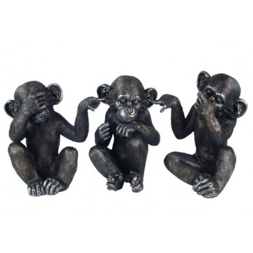 3 Statuettes Singe De La Sagesse 14 Cm Provence Aromes Tendance Sud