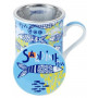 Mug avec passoire et couvercle décor SARDINE modèle 2