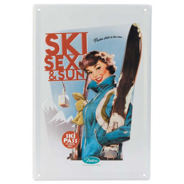Plaque Métal Ski Sex And Sun Natives Déco Rétro Vintage Provence Arômes Tendance Sud 