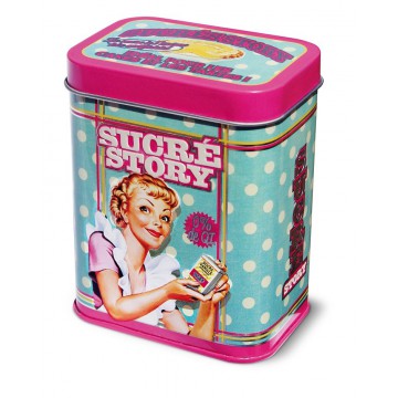 Boîte métal sachets de pâtisserie " Sucré Story " Natives Déco rétro humoristique