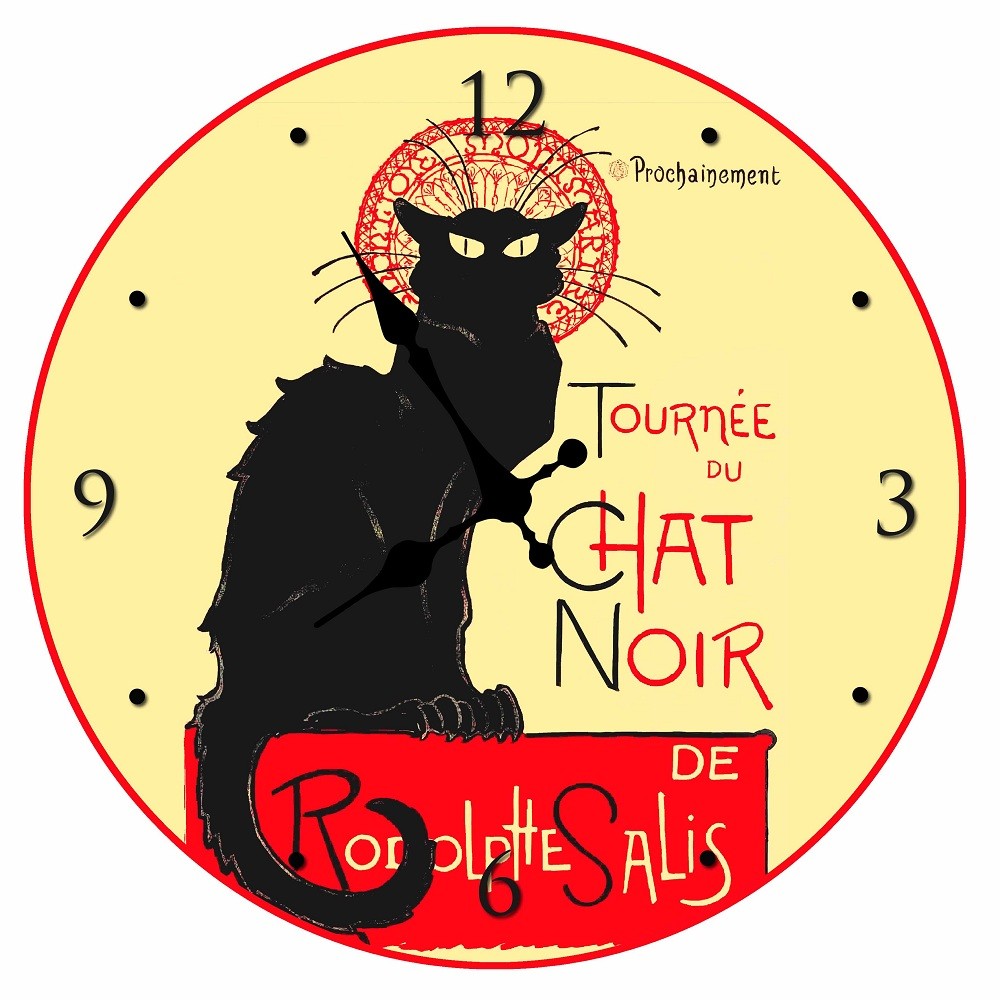 Horloge La Tournee Du Chat Noir Deco Retro Provence Aromes Tendance Sud