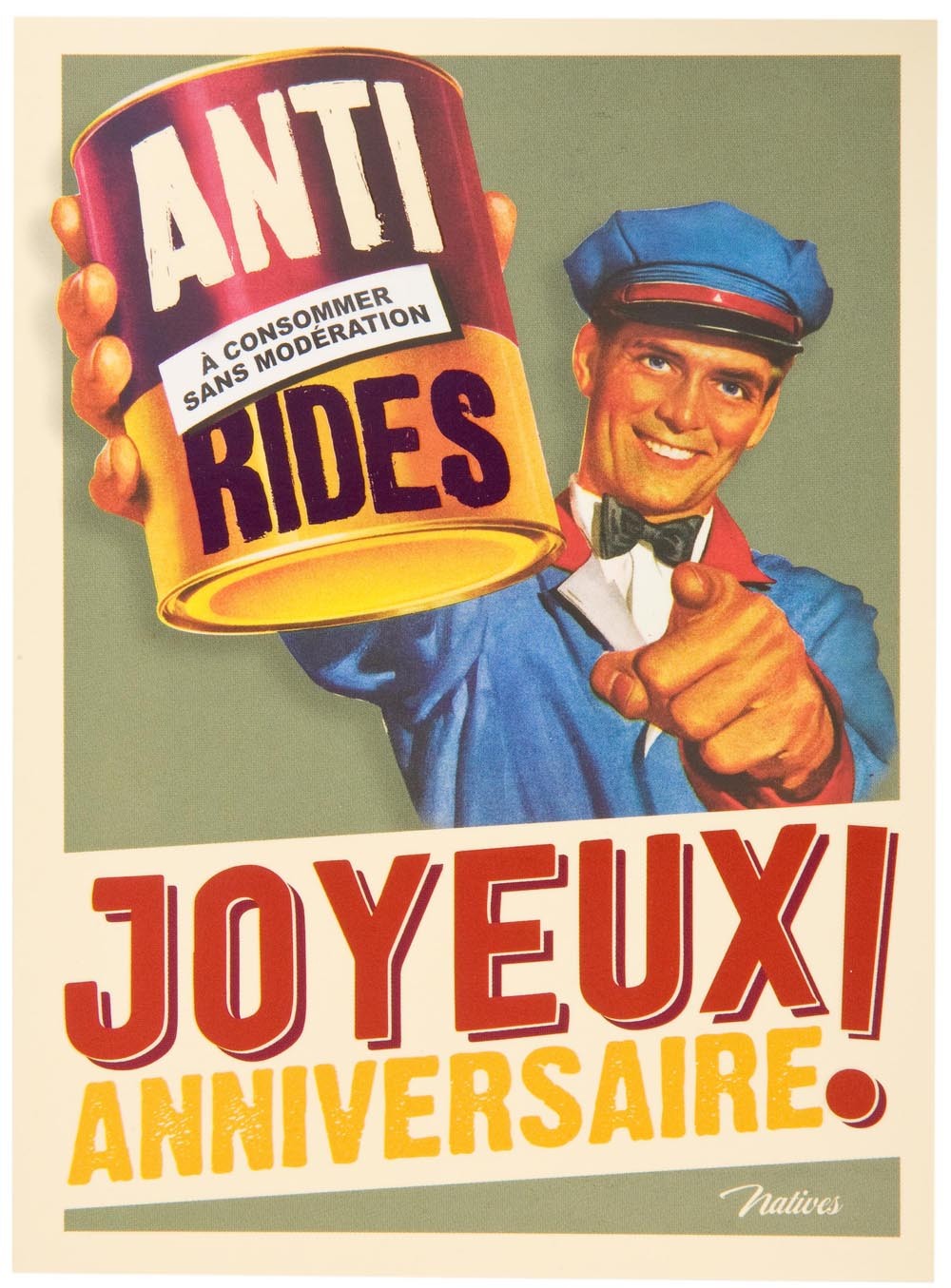 Carte Postale Anniversaire Anti Rides Natives Deco Retro Vintage Humoristique Provence Aromes Tendance Sud